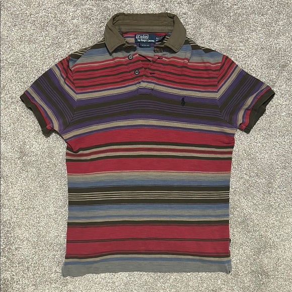 Vintage 90s Polo Ralph Lauren Striped Polo - Picture 1 of 4